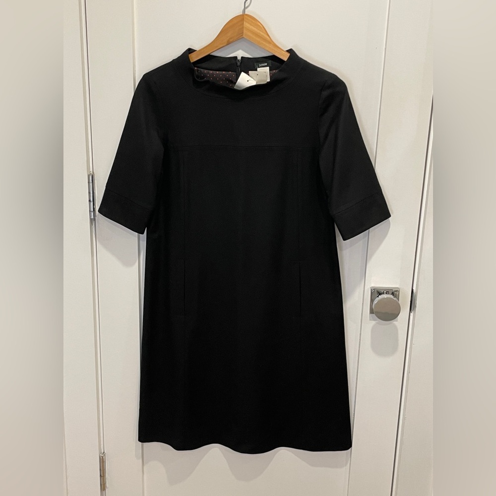 J Crew Mod Black Dress 6 New NWT $198